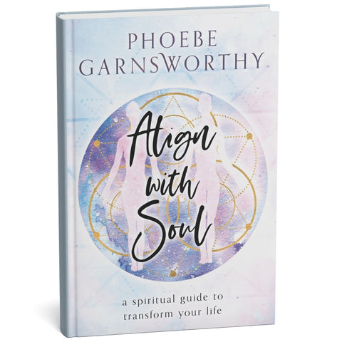 Book titled 'Align with Soul' by Phoebe Garnsworthy on a white background